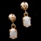 Pair of estate 14K yellow gold opal dangle earrings