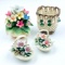 Lot of 4 pieces of Capodimonte porcelain baskets & figurines