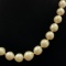 Vintage South Sea graduated pearl necklace with 14K yellow gold bead clasp