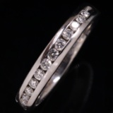 Estate 14K white gold diamond band ring