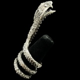 Estate sterling silver coiled & textured snake ring