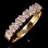 Estate 10K yellow gold diamond band ring