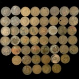 Lot of 50 low-grade & cull U.S. Indian cents