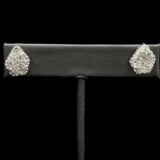 Pair of estate Kendra Scott white metal pyrite druzy earrings