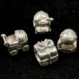 Lot of 4 authentic estate Pandora sterling silver beads