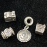 Lot of 4 authentic estate Pandora sterling silver beads