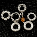 Lot of 6 authentic estate Pandora sterling silver spacer beads