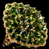Estate 14K yellow gold chrome diopside cocktail ring