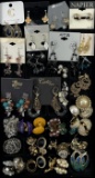 Lot of 35 pairs of new & estate fashion earrings
