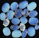 Unmounted mixed opalite cabochons & gemstones