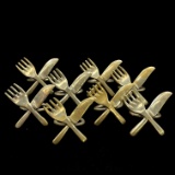 Set of 8 vintage knife-&-fork napkin rings