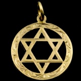 Vintage 9K yellow gold Star of David pendant