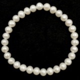 Estate cultured pearl elastic bracelet