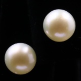 Pair of estate Akoya pearl earrings with 10K yellow gold findings