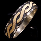 Estate 14K two-tone gold band ring