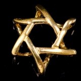 Estate unmarked 14K yellow gold Star of David pendant