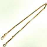 Antique yellow & white gold-filled watch chain