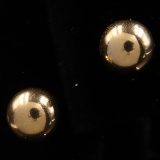 Pair of estate 14K yellow gold ball stud earrings