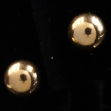 Pair of estate 14K yellow gold ball stud earrings
