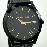 Estate Michael Kors Men's Slim Runway Black stainless steel man's wristwatch