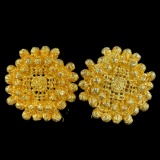 Pair of vintage Christian Lacroix large gold-plated clip-on earrings