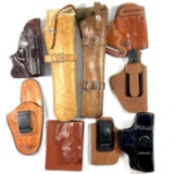 Dealers lot of 8 used leather holsters for various pistols