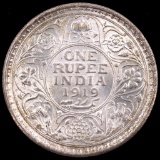 1919 India silver rupee
