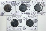 Lot of 5 circa 250 A.D. ancient Roman Moesia Superior bronze coins