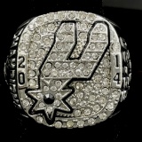 2014 San Antonio Spurs championship tribute ring in an H-E-B / BBVA Compass cloth pouch