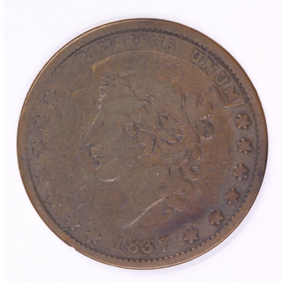 1837 Hard Times Token- Liberty-Not One Cent