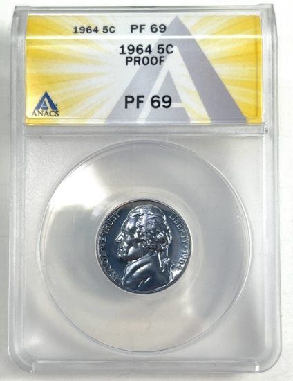 Certified 1964 proof U.S. Jefferson nickel