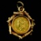 1853 type 1 U.S. gold dollar in 14K yellow gold bamboo bezel