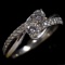 Estate 14K white gold diamond bypass ring