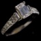 Estate 14K white gold diamond ring