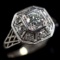 Vintage 14K white gold diamond ring