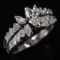 Estate 14K white gold diamond split shank ring