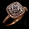 Estate unmarked 14K rose gold diamond halo ring