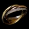 Estate 14K tri-gold trinity rolling ring