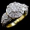 Vintage 14K yellow gold diamond assemblage ring