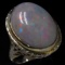 Vintage Art Nouveau 18K white gold opal ring