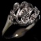 Estate 14K white gold diamond milgrain ring
