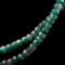 Estate sterling silver natural emerald double-strand beaded necklace with sterling silver findings