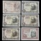 Lot of 6 1948-53 Spain peseta banknotes