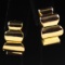 Pair of estate 14K yellow gold ribbed J hoop earrings