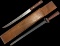 Estate Warther knife & hone with wooden handles in wooden sheath