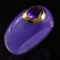 Estate purple jade & amethyst ring with 14K yellow gold bezel accents