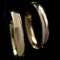 Pair of estate 14K yellow gold oval-hoop earrings