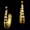 Pair of vintage unmarked 14K yellow gold shrimp-hoop earrings