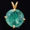 Estate unmarked 14K yellow gold natural emerald pendant