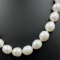 Estate cultured fresh-water white pearl necklace with 14K white gold clasp